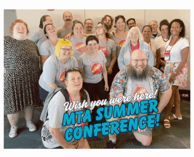 USA members gather for a photo at the Higher Ed Day luncheon. Photo courtesy of PSU's Anneta Argyres.