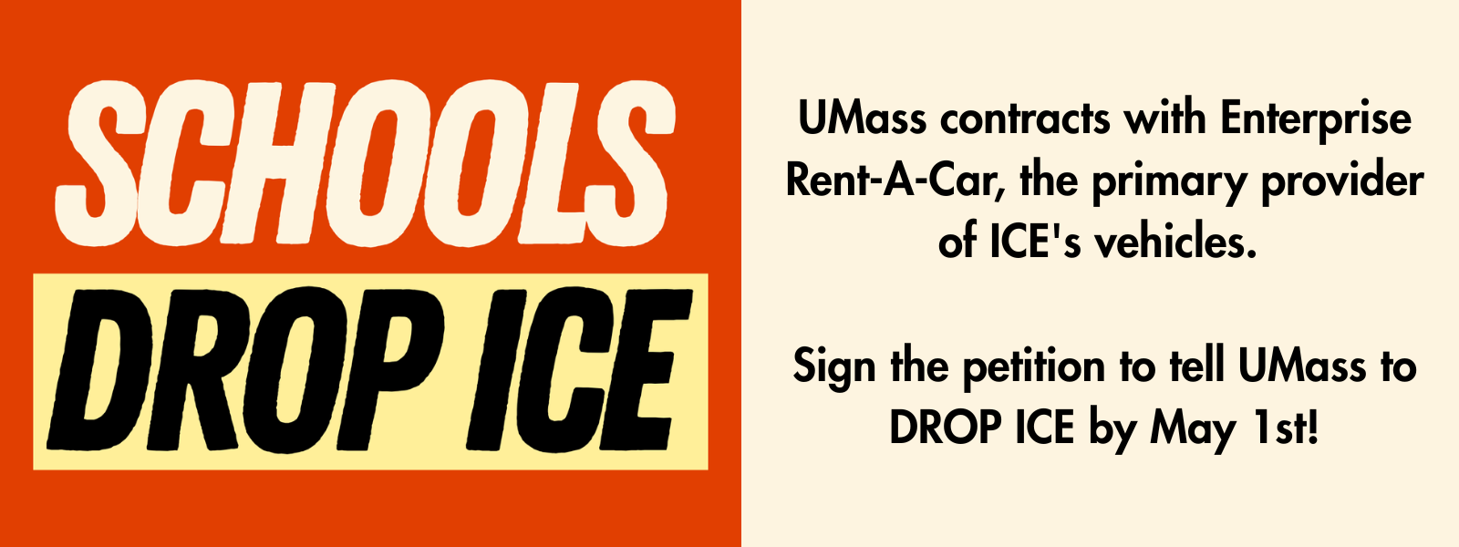 UMass Amherst, Drop ICE! Sign the petition by May 1st!