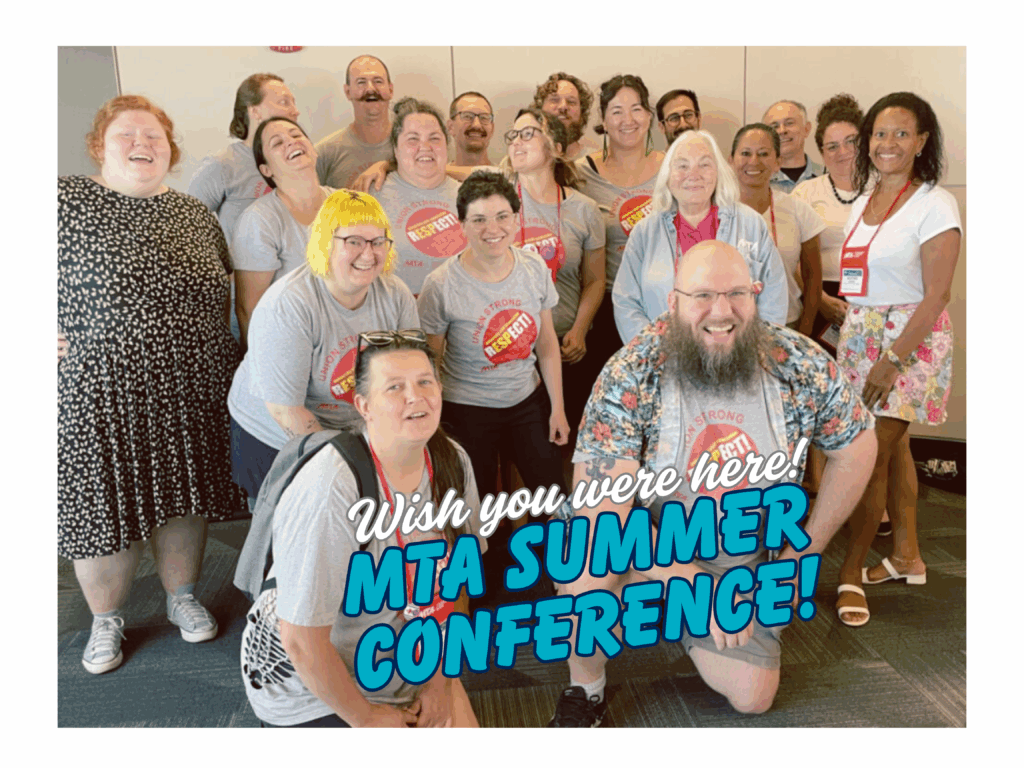 USA members gather for a photo at the Higher Ed Day luncheon. Photo courtesy of PSU's Anneta Argyres.